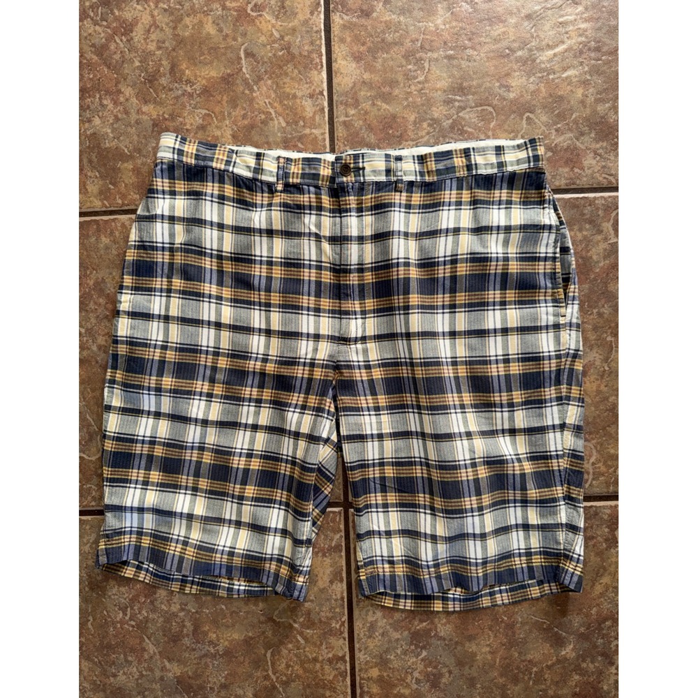 Polo Ralph Lauren Mens Plaid Cinch Back Cotton Chino Shorts Preppy Vintage Retro